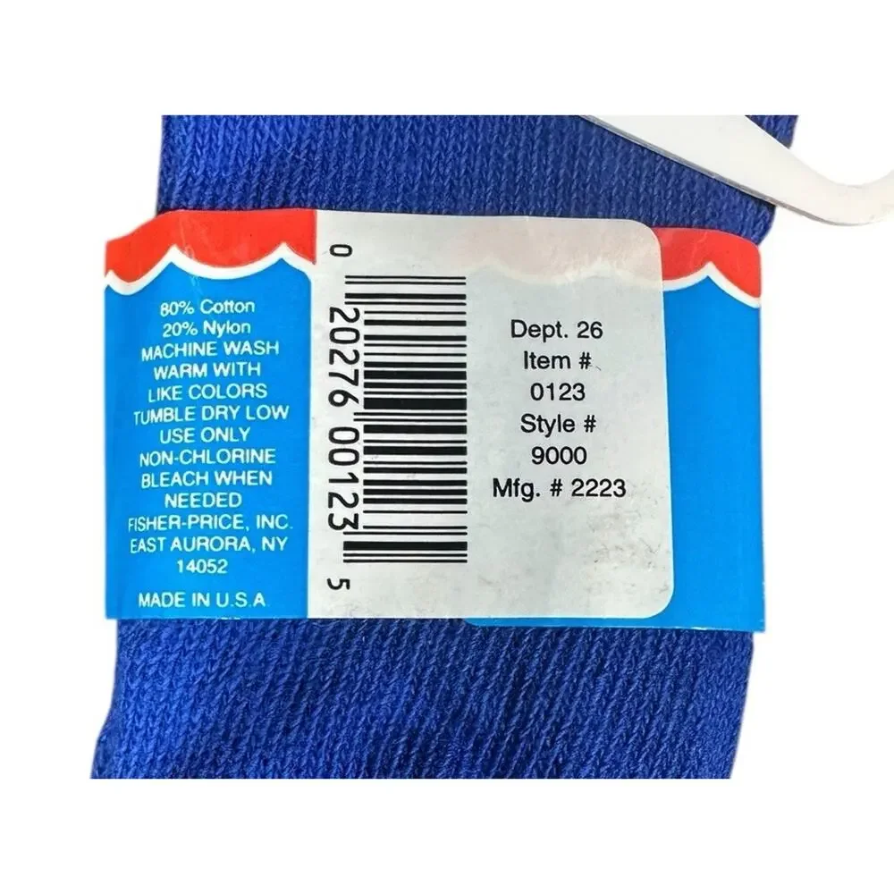 Vtg Fisher Price 90s Toddler Boys Solid Color Cotton Crew Socks 4 Pr Size 7-12